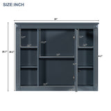 Wall Mounted Bathroom Storage Cabinet With Mirror, Cabinet With 6 Open Shelves And Adjustable Interior