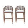 Outdoor 26" Counter Height Metal Frame Counter Stools With Scallop Shaped Backrest & Water Resistant Cushions