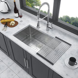 Undermount Steel Kitchen Sink, Deep Single Bowl Basin