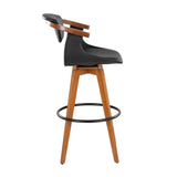 Oracle - 29" Fixed-Height Barstool With Swivel - Walnut Bamboo