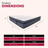 King Size Hybrid Plush Foam Mattress, Soft Polyester Knit Cover, Multi Layer Foam Mattress - White / Gray