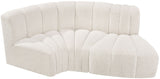 Arc - Boucle Fabric 3 Piece Modular L-Shaped Sofa