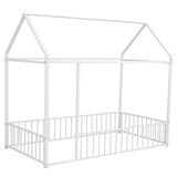 Metal Bed House Bed Frame With Fence