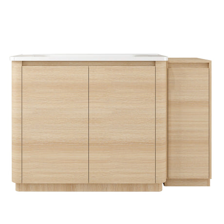 Freestanding Bathroom Vanity With Sink, 1 Small Storage Cabinet, Soft Close Door