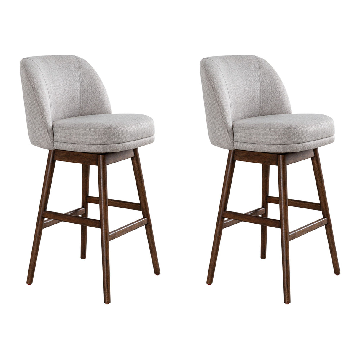 Sadie - Solid Wood Upholstered 30" Bar Height Swivel Barstool