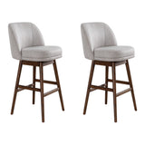 Sadie - Solid Wood Upholstered 30" Bar Height Swivel Barstool