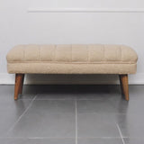Boucle Puffer Bench - Beige