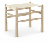 Santos - Faux Leather Upholstered Bench - Natural Frame