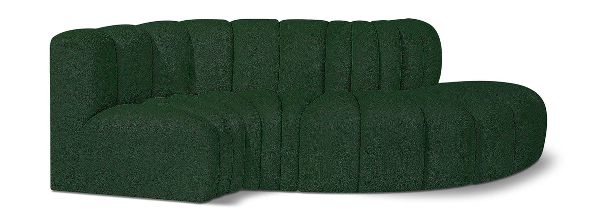 Arc - Boucle Fabric 4 Piece L-Shaped Modular Sofa