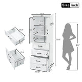Bathroom Vanity With 2 Damping Hinge Doors, 3 Drawers, Adjustable Shelves - White