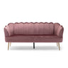 Modern Glam 3 Seater Sofa With Velvet Texture