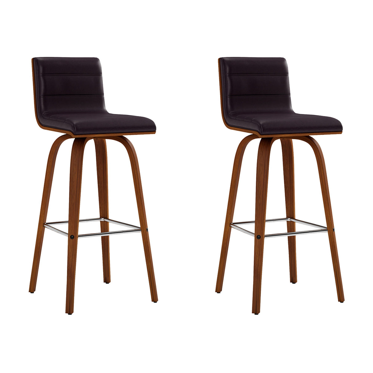 Vienna - 30" Swivel Bar Stool - Walnut Wood