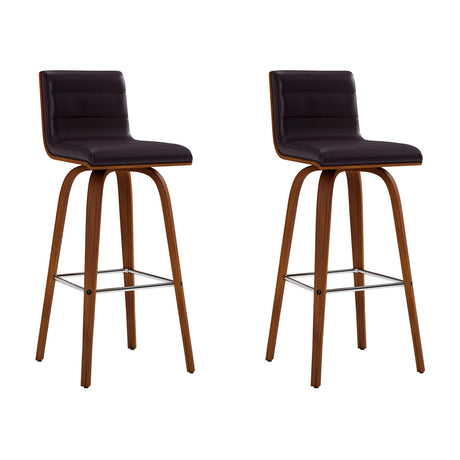 Vienna - 30" Swivel Bar Stool - Walnut Wood