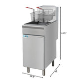 50 lb. Floor Standing Natural Gas Commercial Fryer with 120,000 BTU in Stainless-Steel, ETL Listed (KM-FDF50-NG)