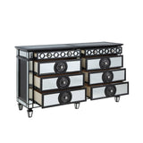 Varian II - Dresser - Mirrored, Black & Sliver