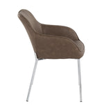 Daniella - Dining Chair (Set of 2) - Chrome Steel And Espresso Faux Leather