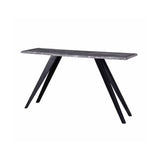 Acacia Wood And Metal Console Table, Live Edge, Angled Legs, Modern Living Room Furniture - Gray / Black