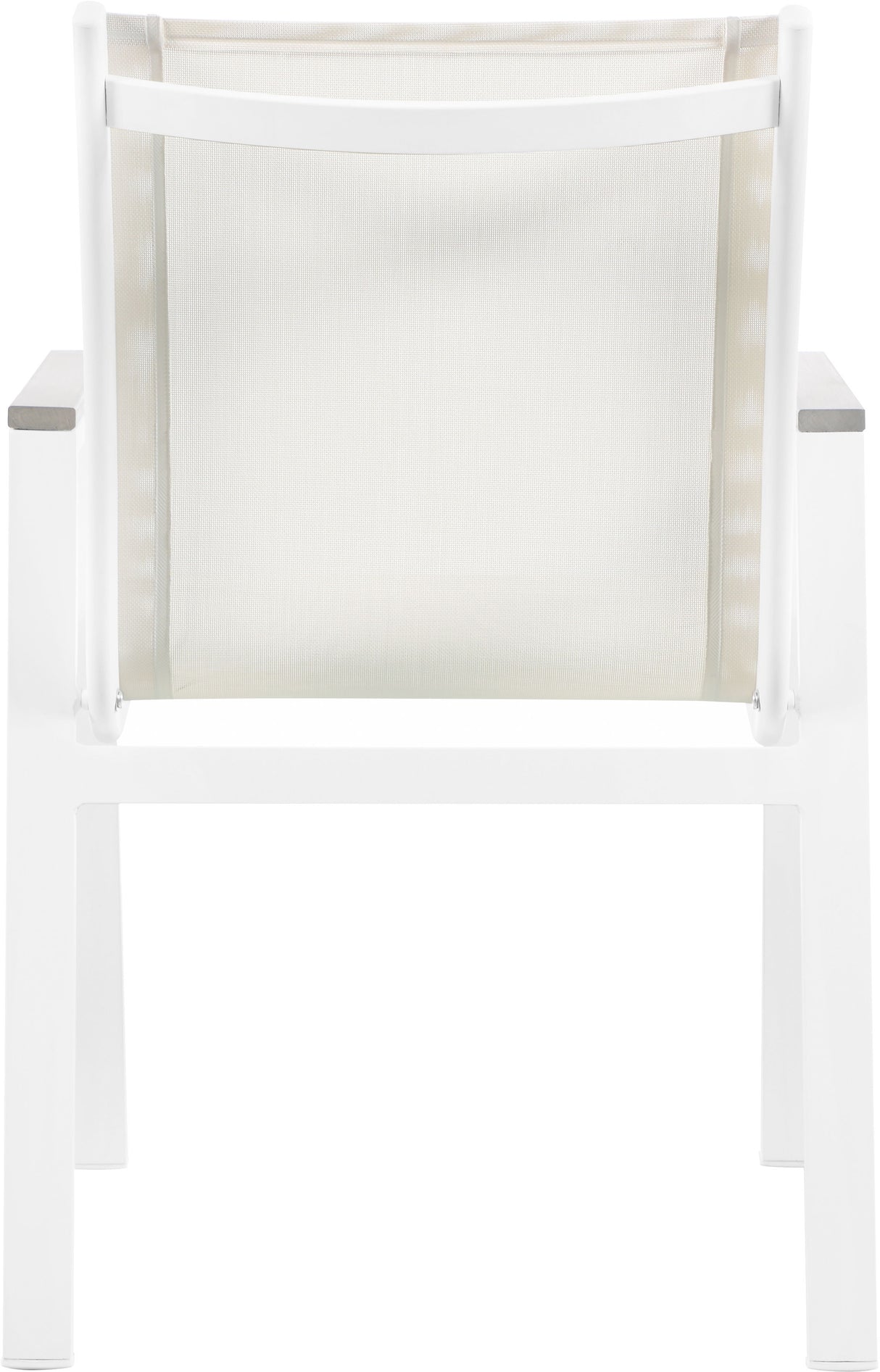 Nizuc - Outdoor Patio Dining Arm Chair With White Frame And Gray Arms (Set of 2)