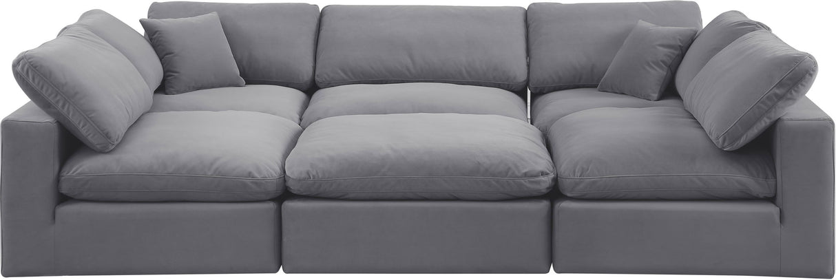 Comfy - 6 Piece Velvet Sectional