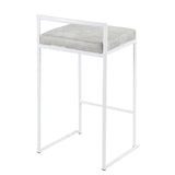 Fuji - Contemporary Stackable Counter Stool (Set of 2) - White Frame