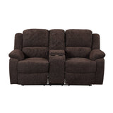 Madden - Motion Loveseat With Console - Brown Chenille