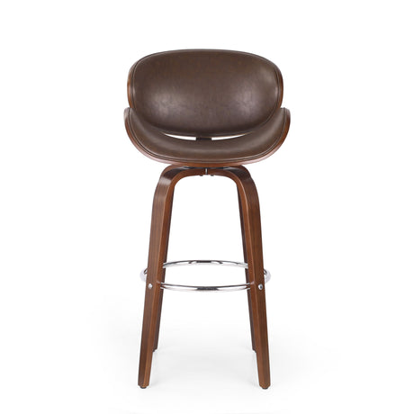 Lumos - Mid Century Modern Upholstered Swivel Barstool