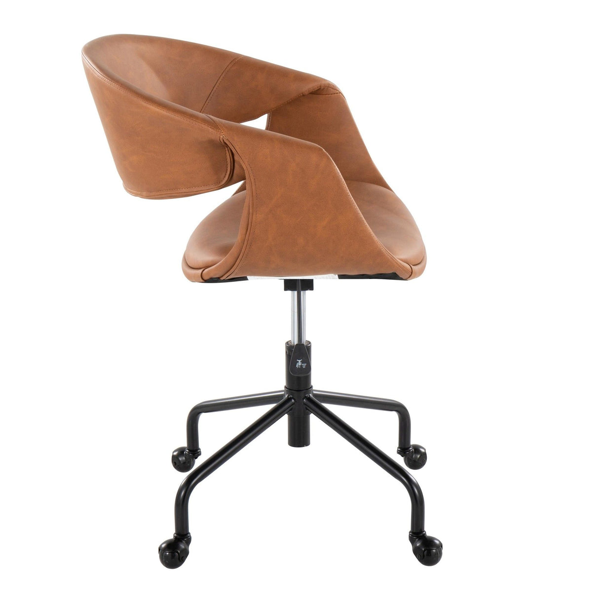 Curvo - Upholstered 4-Star Task Chair - Black Metal Base