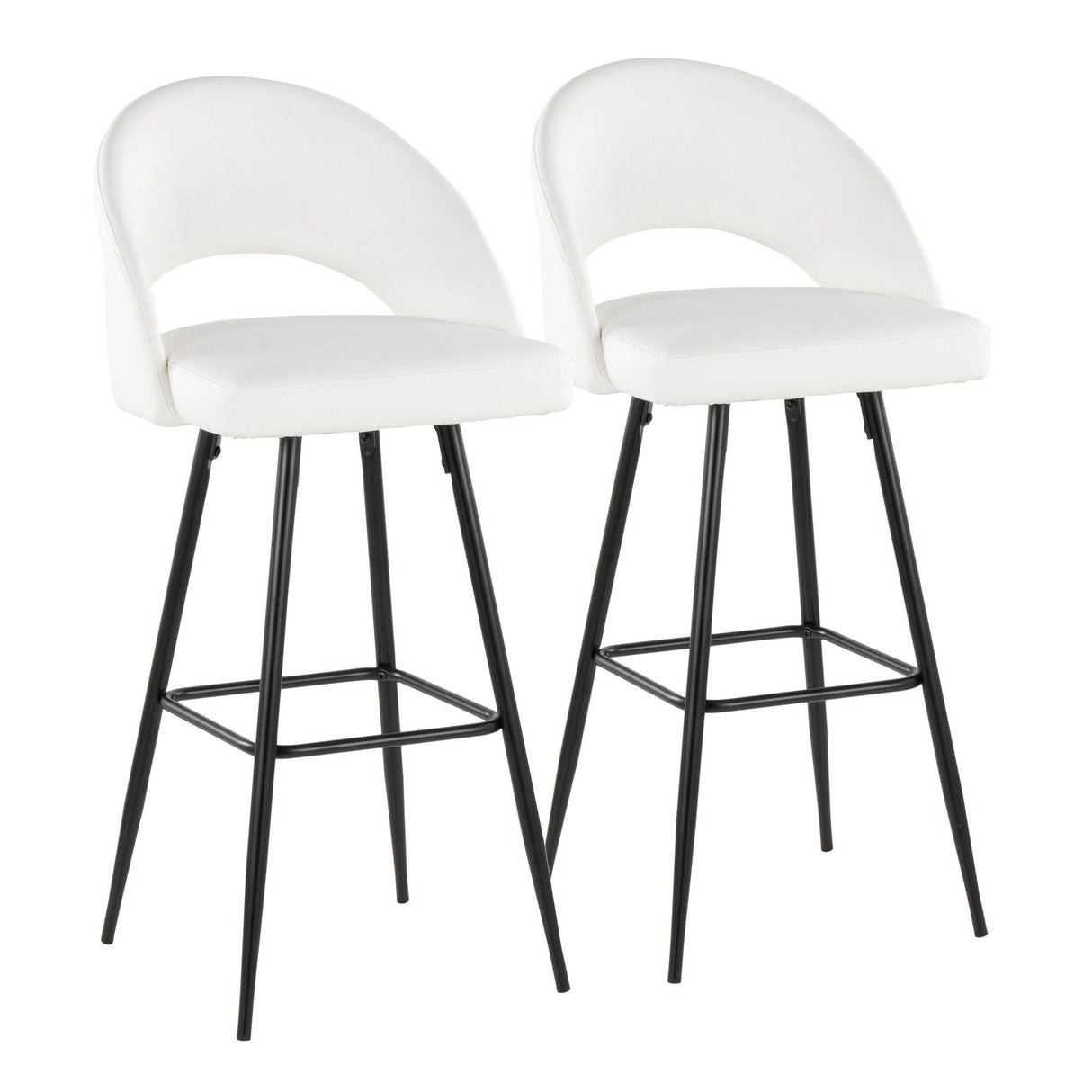 Renee - Upholstered Fixed-Height Barstool (Set of 2) - Black Base