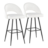 Renee - Upholstered Fixed-Height Barstool (Set of 2) - Black Base