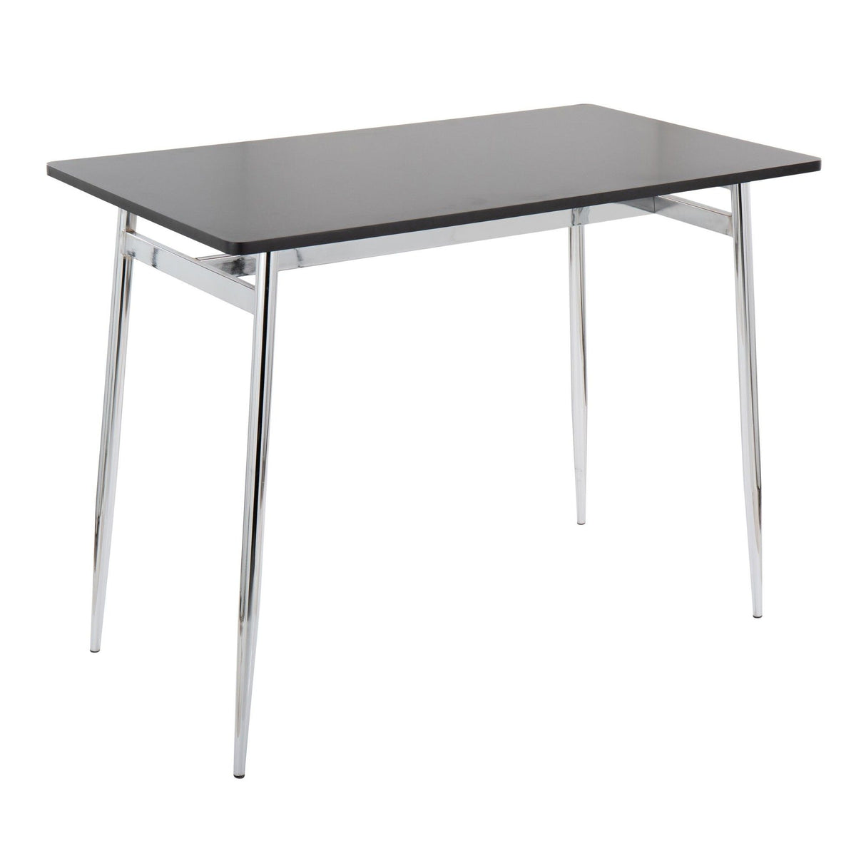 Marcel - Contemporary Counter Table - Chrome Metal And Black Wood