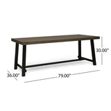 Outdoor Dining Table - Gray / Rustic Metal