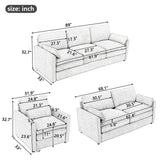 Cozy Upholstered Sofa Set For Living Room