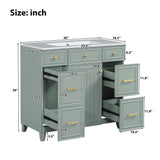 Bathroom Vanity With Ceramic Sink, Soft Close Doors, Adjustable Shelves