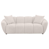 Destino - Chenille Upholstered Splayed Arm Sofa - Greige