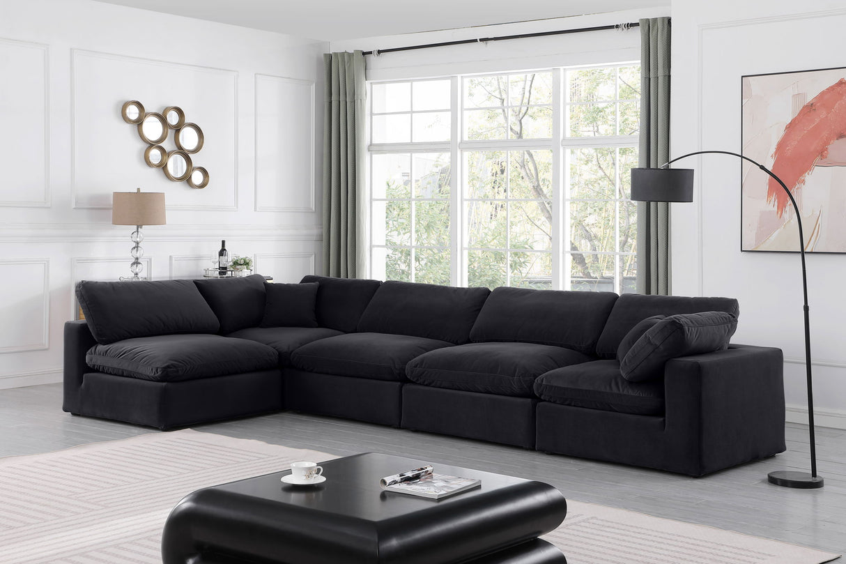 Comfy - 5 Piece Velvet Modular Sectional