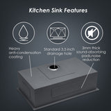 Undermount Stainless Steel Kitchen Sink, Deep Single Bowl Basin