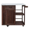 Outdoor Kitchen Island Prep Station With Lockable Wheels, Ample Storage, Towel & Spice Racks
