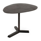 Industrial Style Elliptical Side Table With Aluminum Frame - Bronze