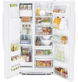 GE GSE25GGPWW 36 in. 25.3 cu. ft. Side by Side Refrigerator with Ice & Water Dispenser - White