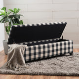Contemporary Storage Ottoman With Seating And Storage - Black