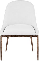 Ferro - Upholstered Dining Side Chair With Brushed Bronze Legs