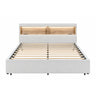 Sacha - Bed With LED And Bookcase Headboard, Built In Siderail Storage