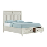 Storage Bed With Panel Headboard And Spacious Footboard Drawers
