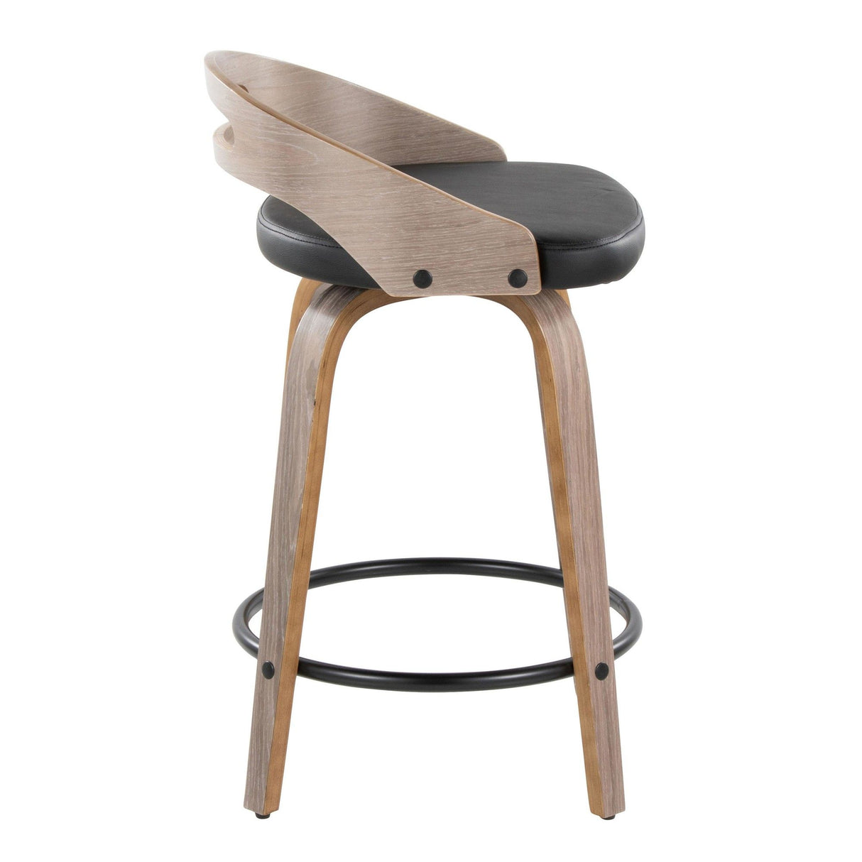 Cassis - Modern Fixed-Height Swivel Counter Stool With Light Gray Frame (Set of 2)