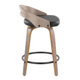 Cassis - Modern Fixed-Height Swivel Counter Stool With Light Gray Frame (Set of 2)