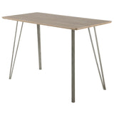Sedona - Counter Table - Brushed Antique Metal, Brown Wood