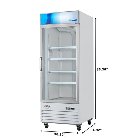 31 in. 1-Door Commercial Display Merchandiser Freezer 23 cu. ft. in White (MDF-1GD-23C-WH)