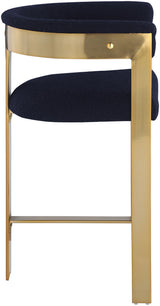 Romeo - Boucle Counter Stool With Gold Base (Set of 2)