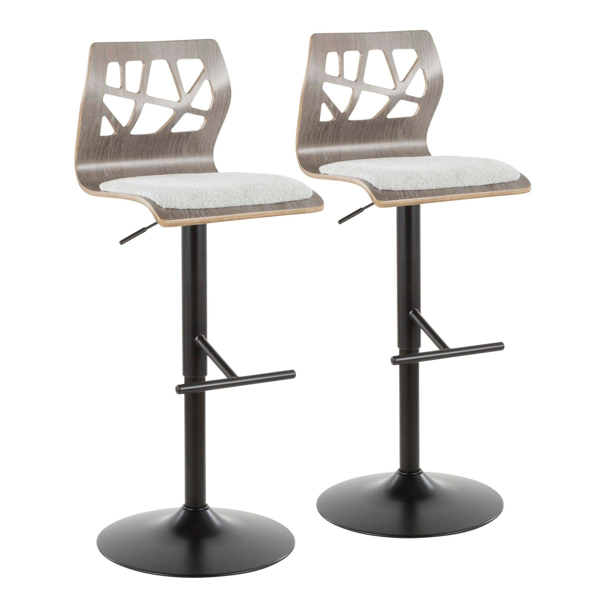 Folia - Adjustable Barstool - Light Gray Wood