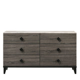 Avantika - Dresser - Faux Marble Top & Rustic Gray Oak